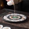 Dunhuang Mural Tea Tray Circular Chinese Style Dry Foam Trays Household Lotus Tea Tray Teaset Tray Tea Ceremony Accessories