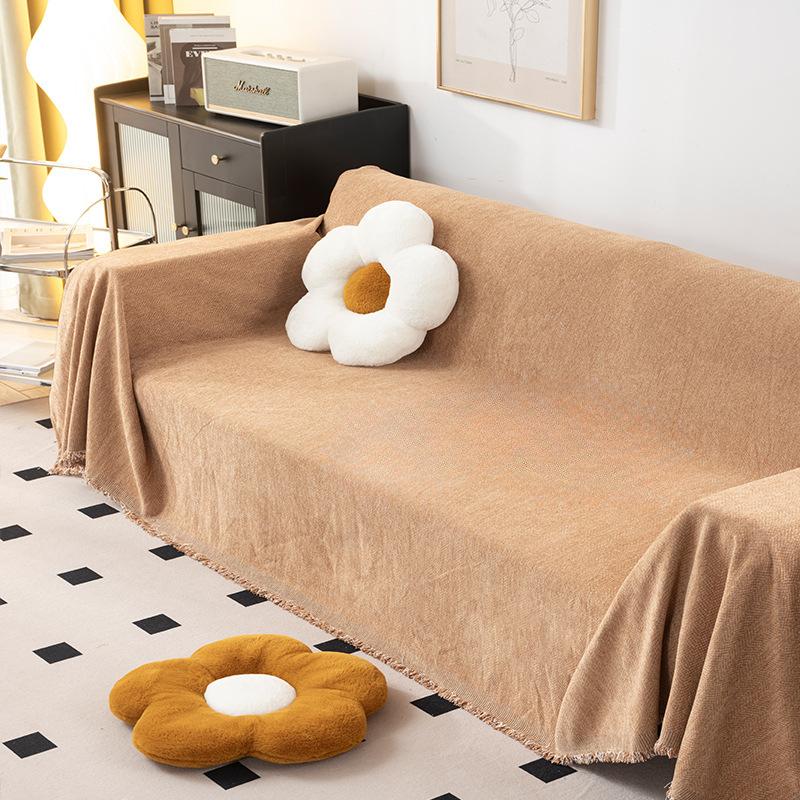 

Чехол для дивана из шенилла, полотенце для дивана, нескользящее, устойчивое к царапинам, универсальный чехол для дивана Four Seasons 90*90cm оранжевый