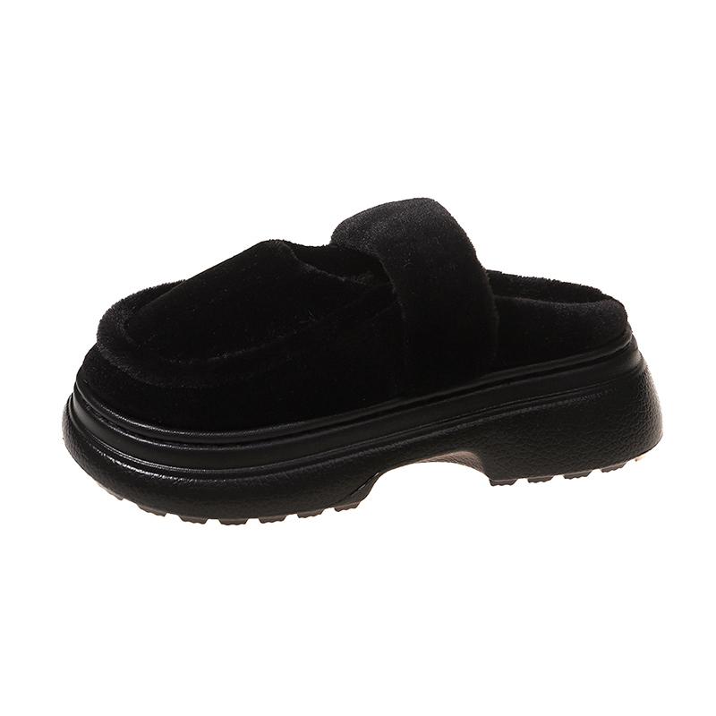 Fashion Flats Women Cotton Slippers Fur Winter Warm Mules Shoes Fashion Cozy Woman Botas 2025 New Short Plush Casual Zapatos De Mujer