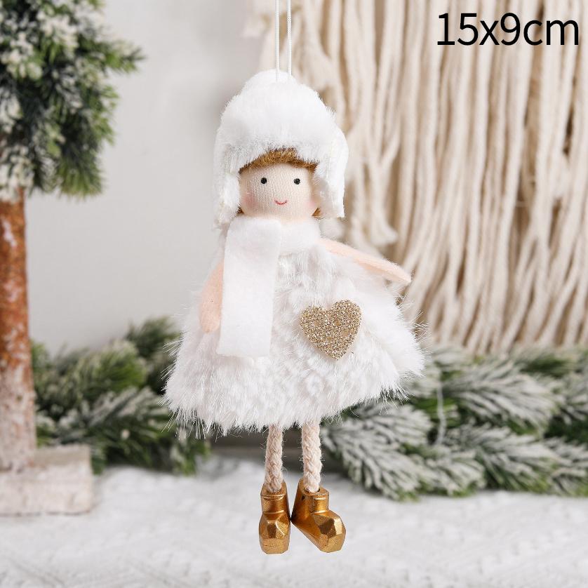 2025 Christmas Angel Dolls Plush Girl Christmas Tree Decorations for Home Navidad Ornaments Xmas Pandent New Year Gifts for Kids