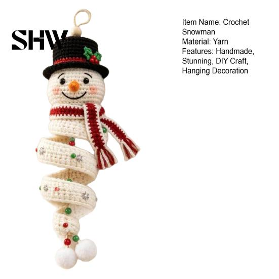 Kit uncinetto fai da te per principianti, Kit gancio da porta pupazzo di neve, Set decorazione da appendere artigianale fatto a mano per le feste, Natale, Parete, Finestra, Festa di Capodanno