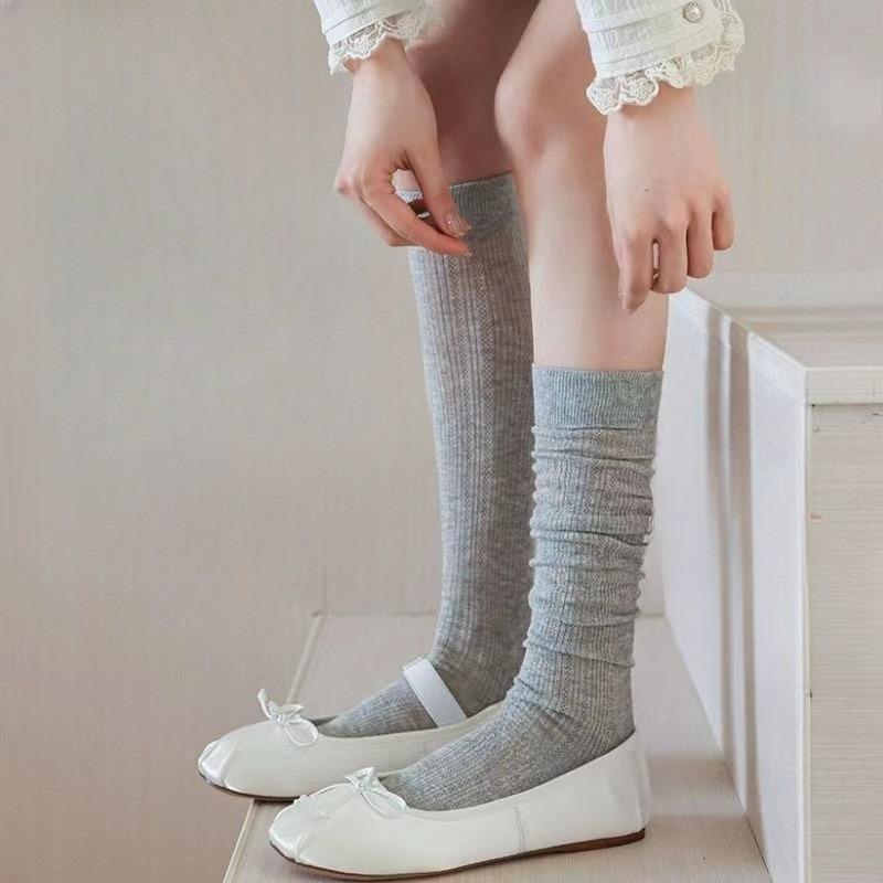 Damen Sommer Dünne Vertikal Ausgehöhlt Einfarbig Wadenstulpen