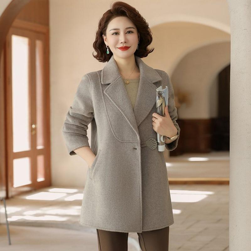 

Spring coat new mother-in-law wedding dress women s autumn and winter red woolen coat 1XL [recommended 80-50kg]