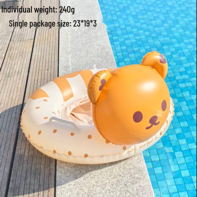 Large Toddler Boat-Themed Swimming Ring with Canopy & Steering Wheel