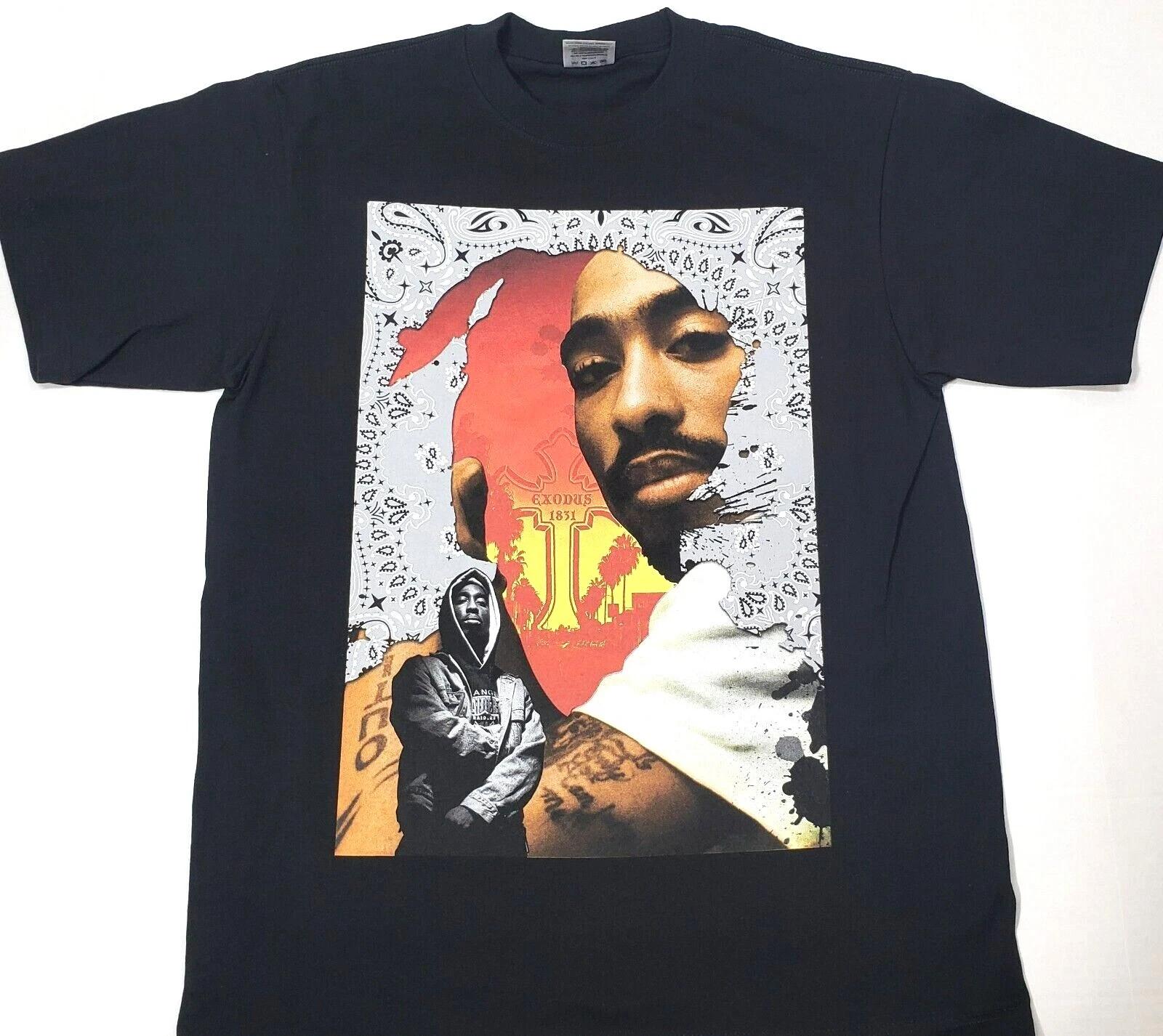 Футболка Тупак Шакур 2Pac West Coast Хип-Хоп Рэп Уличная одежда Мужская Футболка Новая XXXXL