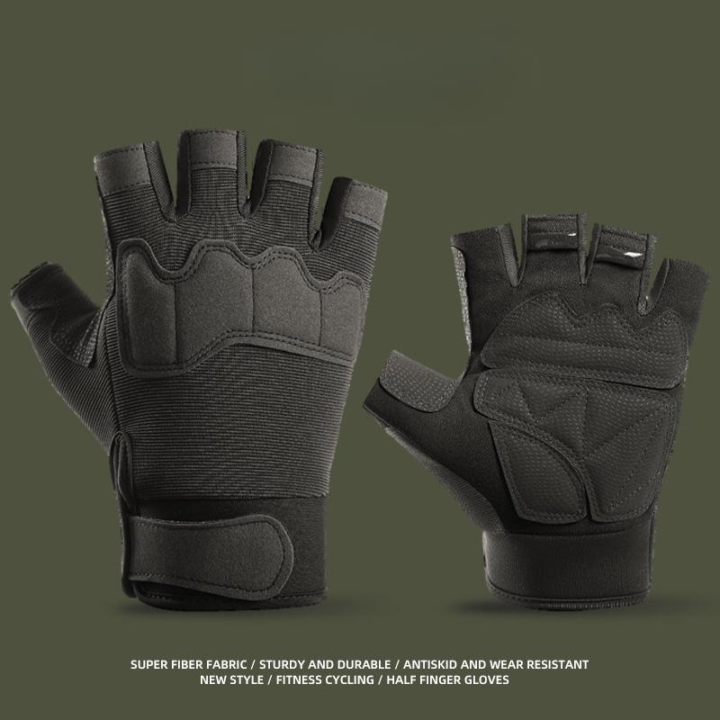 Tactical Half-finger Gloves Military Fans Men and Women Outdoor Sports Mountaineering and Cycling Training Field Anti Slip Performance Fitness Gloves