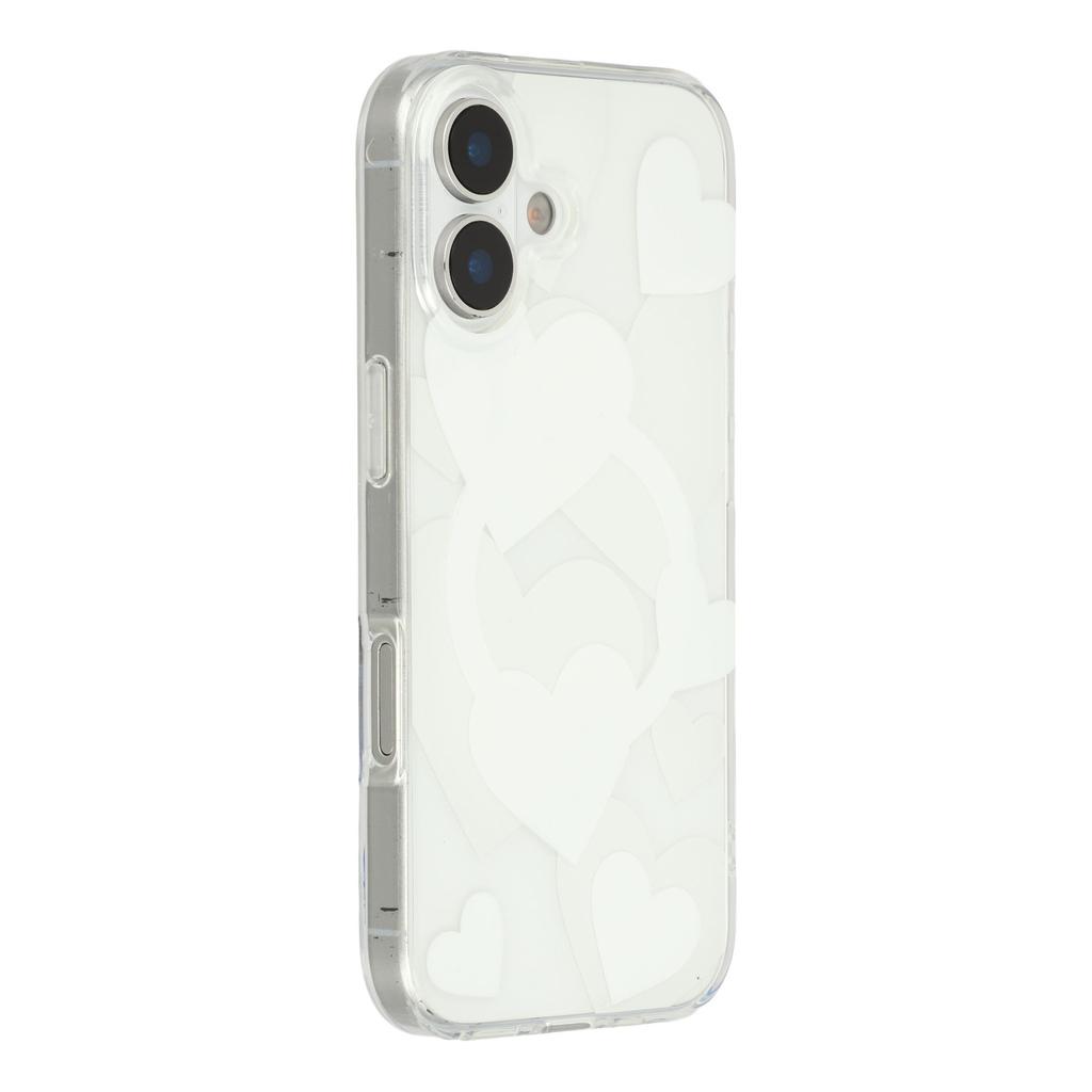 For iPhone 17 Case Heart Pattern TPU + PC Protective Phone Cover Compatible with MagSafe