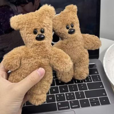 Brown Plush  Keychain Make Sound Kawaii Bear Doll Bag Pendants Animal Key Chain Toy For Girls And Kids Bag Accessories
