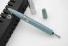 Lake Blue 601 Steel Push Cap Vacuum Fountain Pen F Nib with Ink Window Accessories 0.5MM