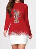 Women's Christmas Party Dress, New Year Holiday Dress, Women's Autumn Long Sleeved Round Neck Tight Mini Dress
