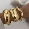 Punk Vintage Irregular Chunky Cuff Bangles for Women Statement Glossy Bracelets Bangles Pulseras Steampunk Men Jewelry