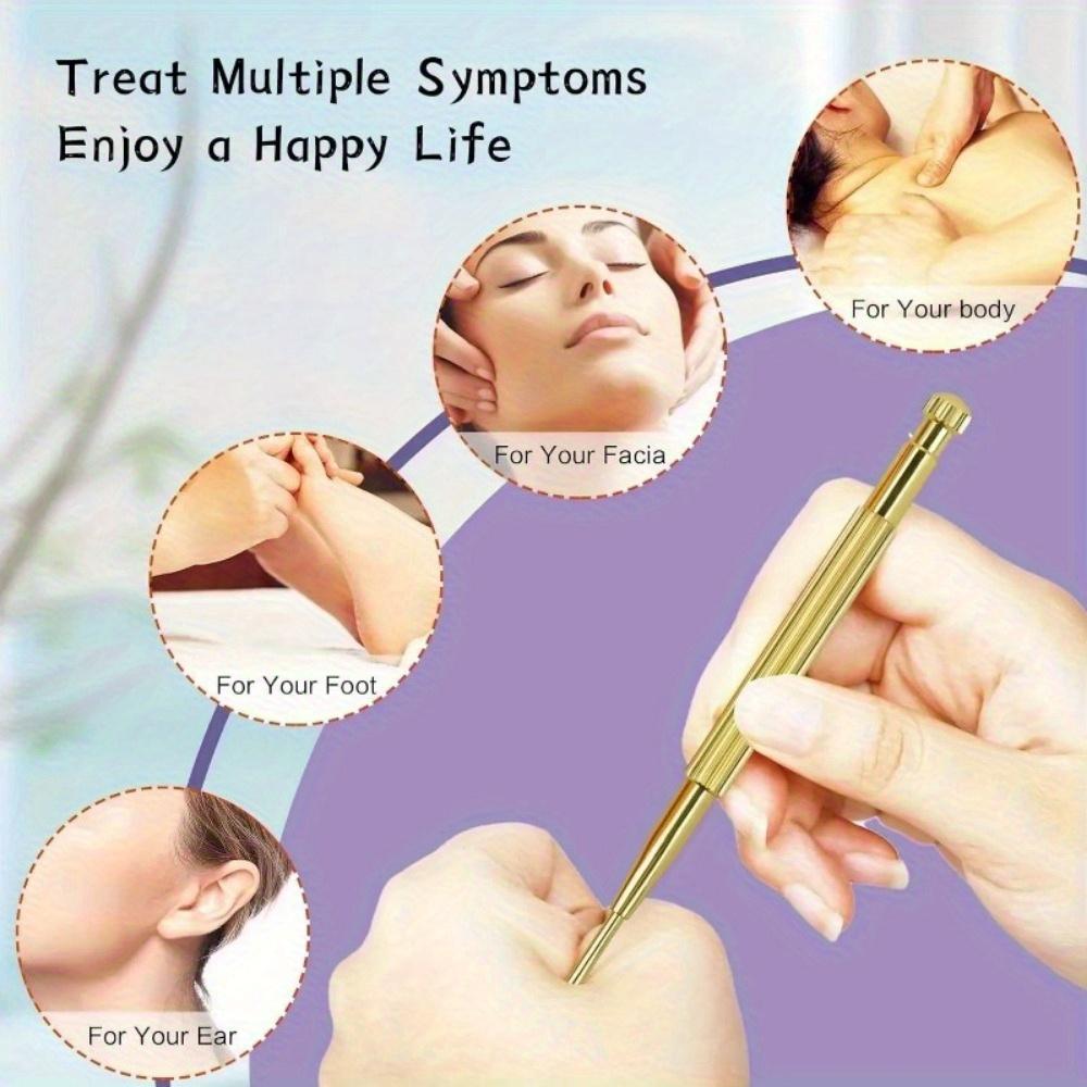 2Pcs/Set Facial Reflexology Massage Tool Retractable Acupuncture Pen Double Headed Spring Ear Care Tool Point Probe Pen Massager for Face