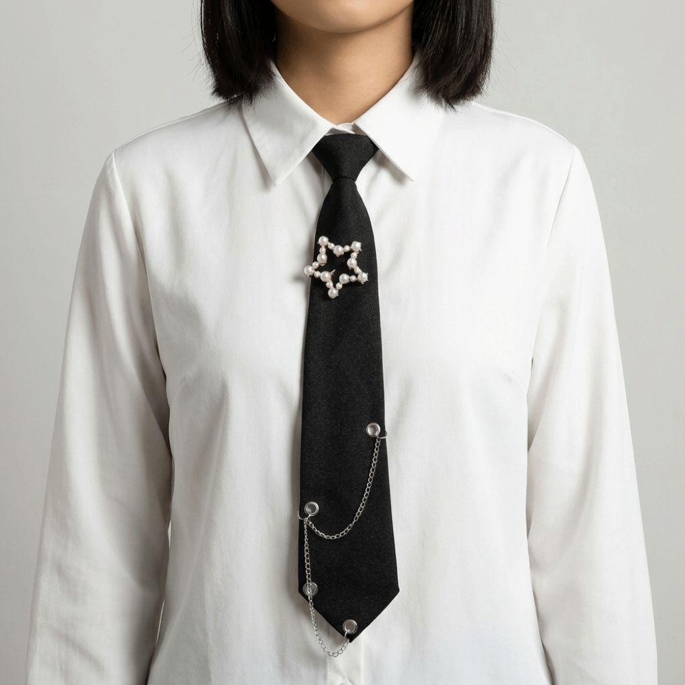 Tassels Star Tie Choker Shirt Tie Elegant Long Necktie JK Uniform Decoration