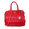 PRADA gathered Nappa Goful Tote Bag leather Red Women B2588L Used