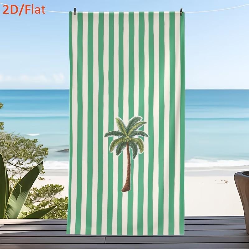 Tropical Coconut Tree Beach Towel Vertical Striped Pool Blanket Summer Vacation Essentials Large Bath Towels for Beach Party