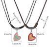 2pcs Heart Cross Cat Pendant Necklace Couple Black Rope Choker Necklace Jewelry
