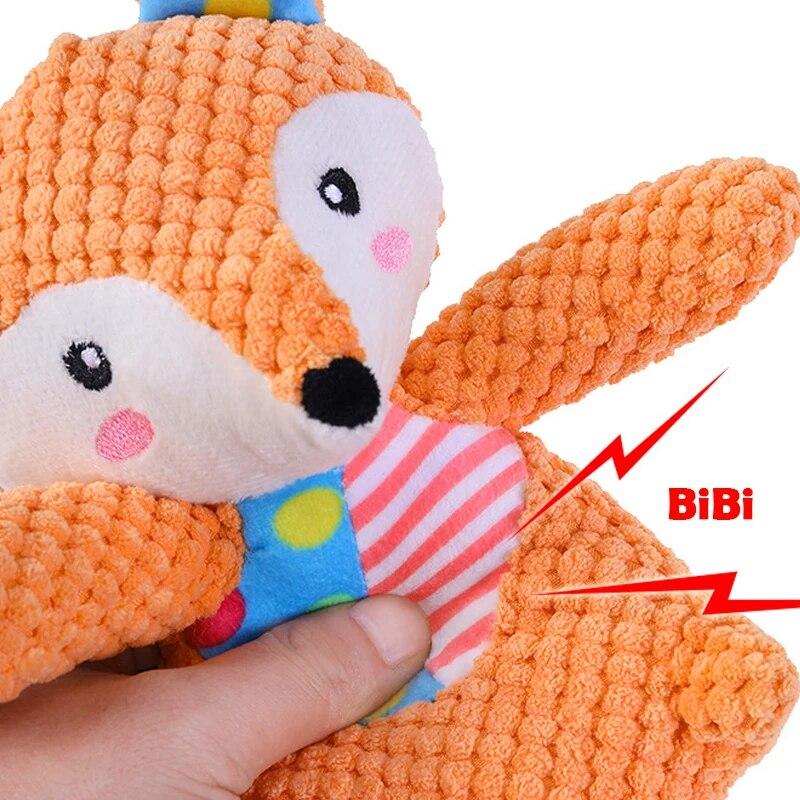 Dog Toys for Small Large Dogs Animal Plush Dog Squeaky Toy Puppy Chew Toys Bite Resistant Pet Toy With Sounding Collision Color