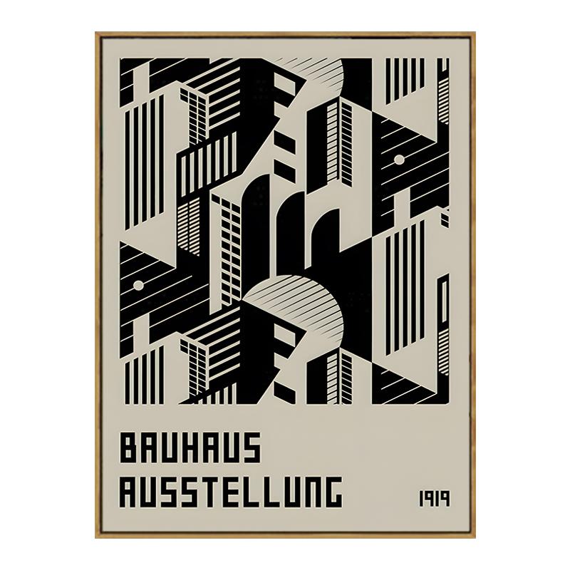 

Винтажный черно-белый постер Баухаус, ретро-художественные принты, выставка модернизма, декоративные картины, холст, настенная художественная картина, домашний декор 21x30cm No Framed
