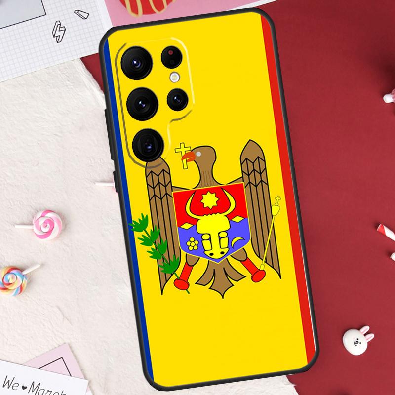 Moldova Flag Case For Samsung Galaxy S21 S22 S23 S24 S25 Ultra S9 S10 S25 Plus S25 FE S20 FE Cover Shell