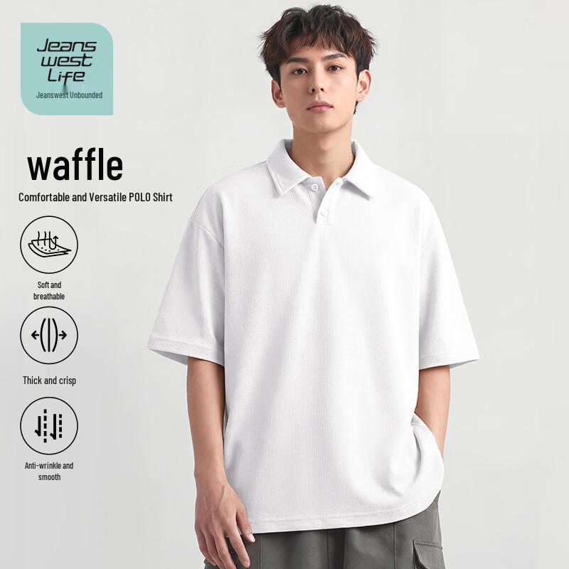 

JEANSWEST LIFE Men s Waffle Texture Polo Shirt 3XL