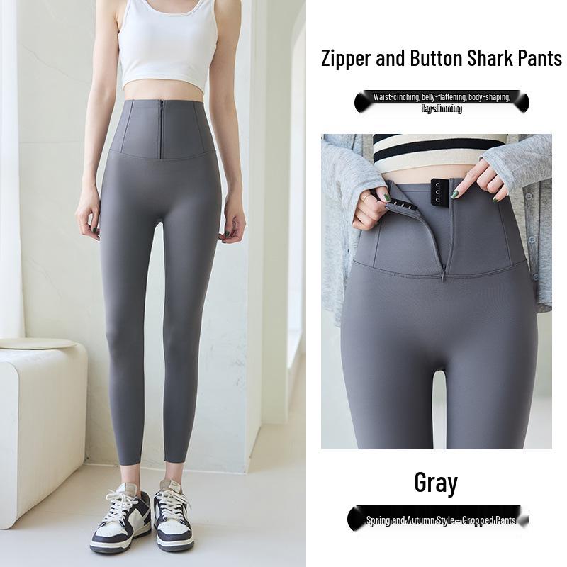 Women s High Waist Tummy Control Shark Pants - Autumn/Winter Warm Plus Velvet Thickened Outerwear S (38-45 kg)