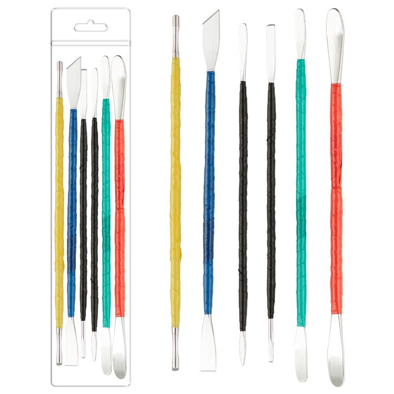 6-Piece Stainless Steel Clay Sculpture Tool Set for DIY and Pottery Craftsmanship P10/Stainless steel clay spatula