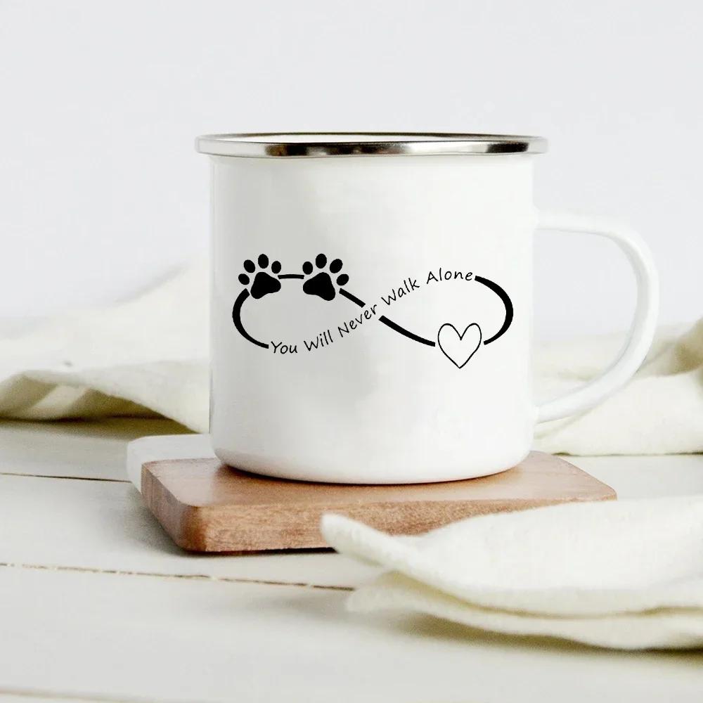 Lustiger Dackel-Druck Kreative Emaille-Tasse Kaffee-Weintassen Cartoon-Hunde Pfote Party-Getränk Bier Saft Milch Tassen Geschenke für Liebhaber Hund