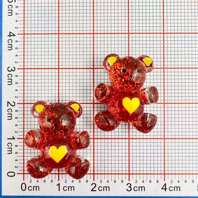Cartoon Bear Resin Accessories: Handmade DIY Hair Pieces, Shoe Buckles, Hats, Keychains, Phone Cases, Ornaments
