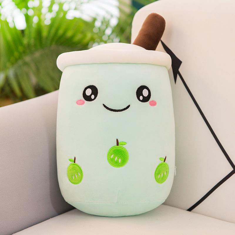 Super Soft Plush Milk Tea Cup Pillow - Cylindrical Sleeping Doll for Kids & Girlfriend Gifts
