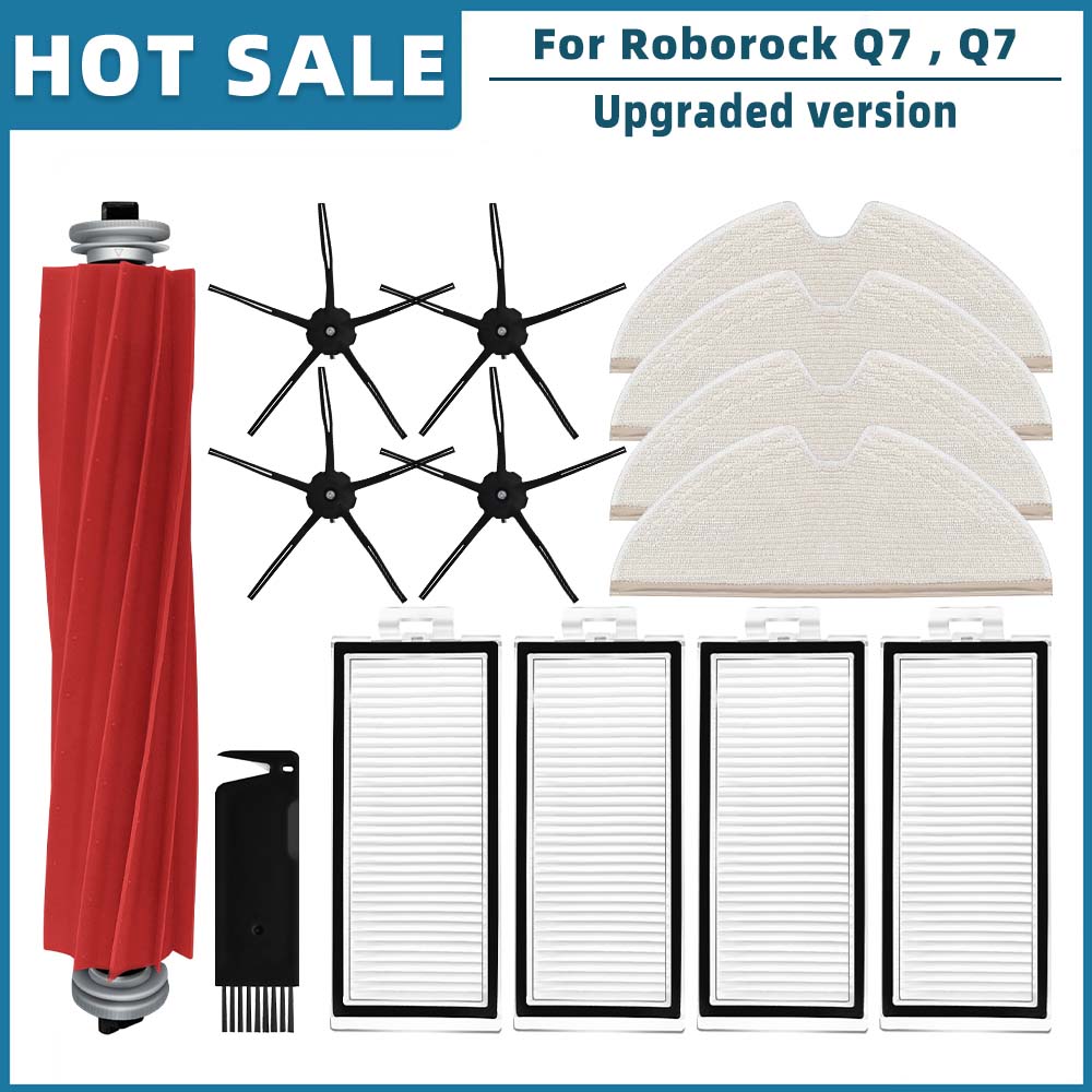 Kompatibel für Roborock Q7 , Q7+ , Q7 Max , Q7 Max+ Plus , T8 Roboterstaubsauger Hauptseitenbürste Filter Mopp Staubbeutel Ersatzteile