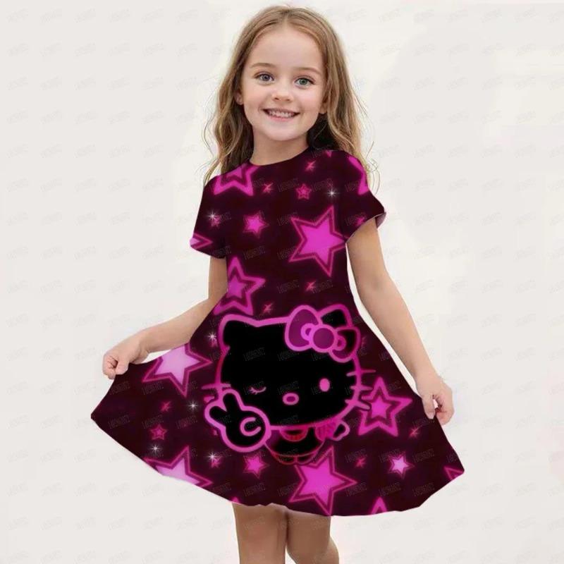 

Summer New Children s Clothing Hello Kitty Printed Sleeveless Dress For 3-14 Year Old Girls Casual Breathable Princess Dress 110