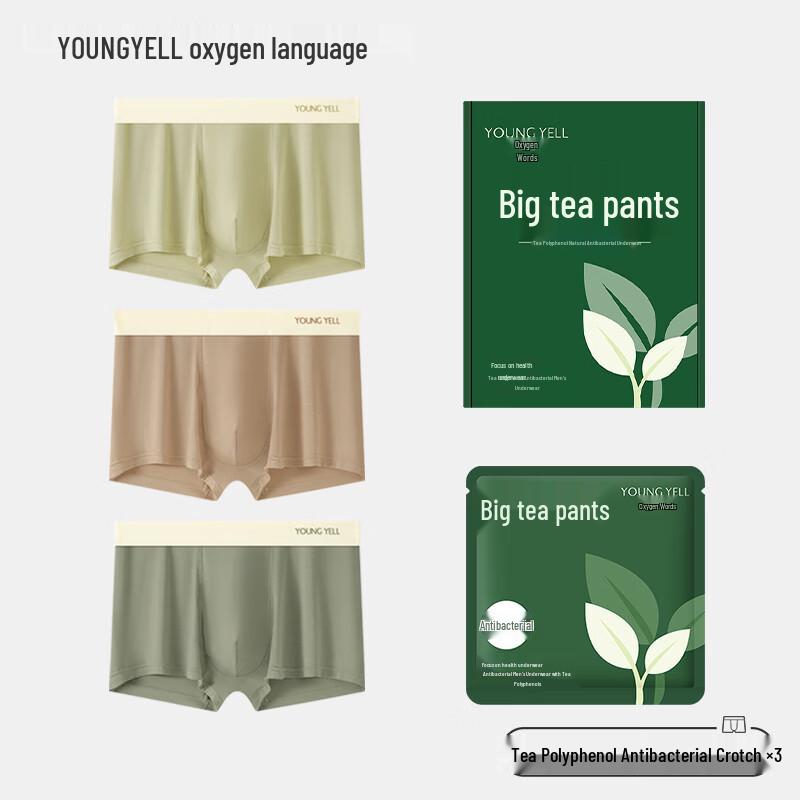 YOUNGYELL Men's Modal Antibacterial Boxer Briefs 3-Pack