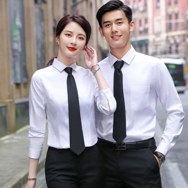 Troman Unisex Wrinkle-Resistant Pure Cotton Long Sleeve Shirt L