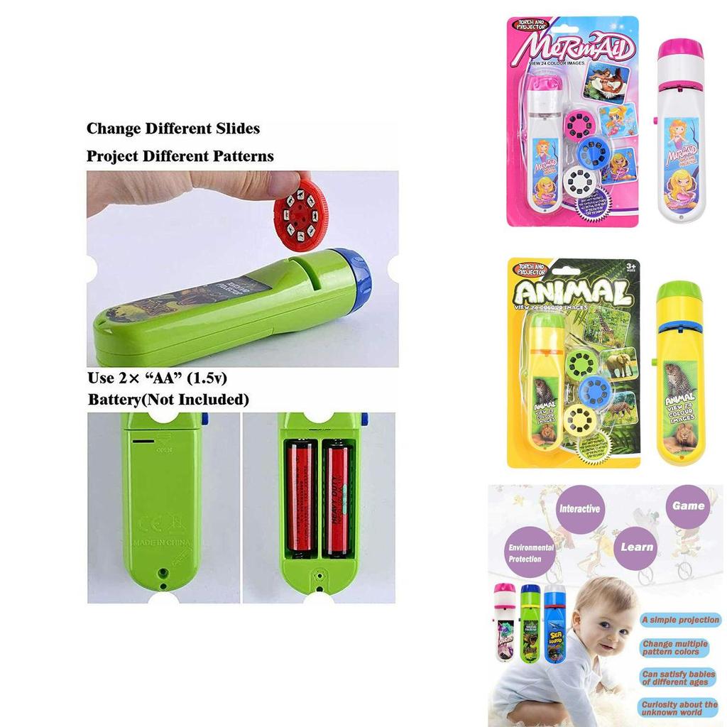 Torch Projector For Kids Featuring 24 Colorful Patterns And Themes**