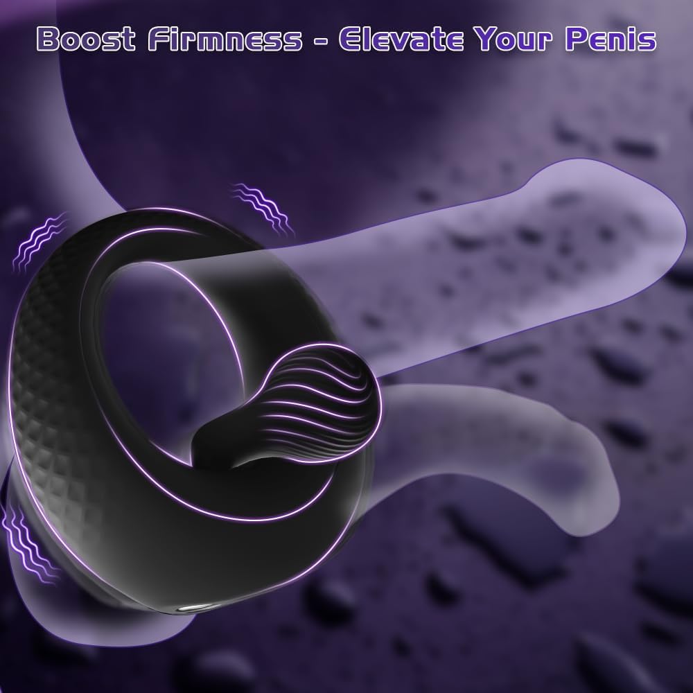 Vibrating Cock Ring with 360° Adjustable Beads Clitoral Stimulator,Penis Ring Vibrator Soft Material 8 Vibrations Penis Ring Adult Sex Toys