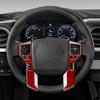 2Pcs Red Carbon Fiber Interior Steering Wheel Cover Trim For Toyota Tacoma