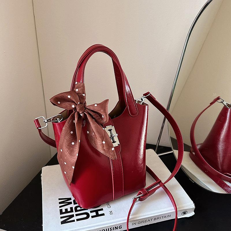 Summer new fashion silk scarf bucket bag mother and child bag portable shoulder messenger women's bag