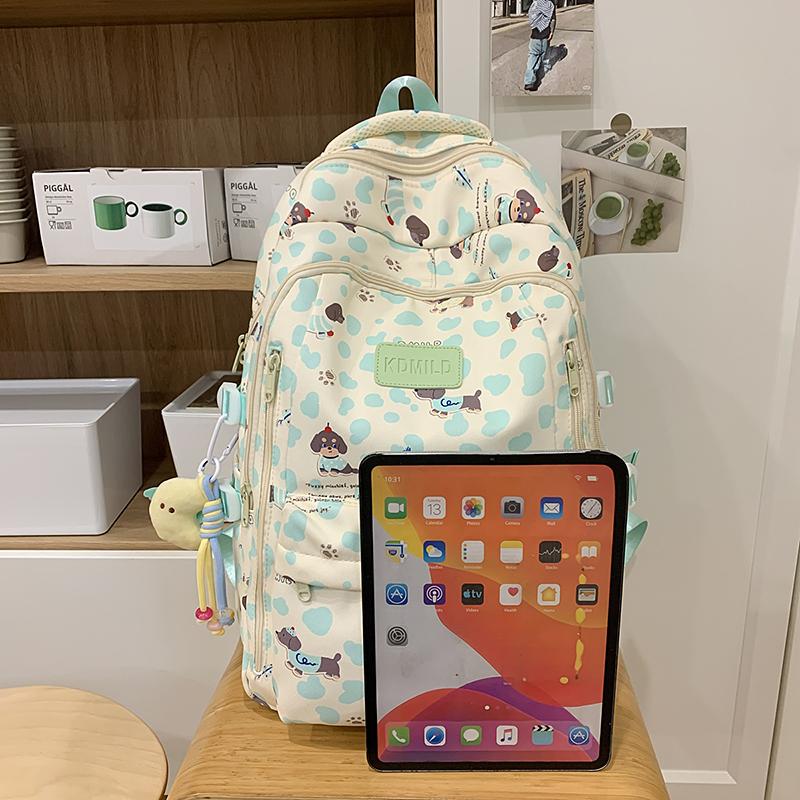 College Style Backpack Puppy Pattern Schoolbag Junior High School Student Book Bag