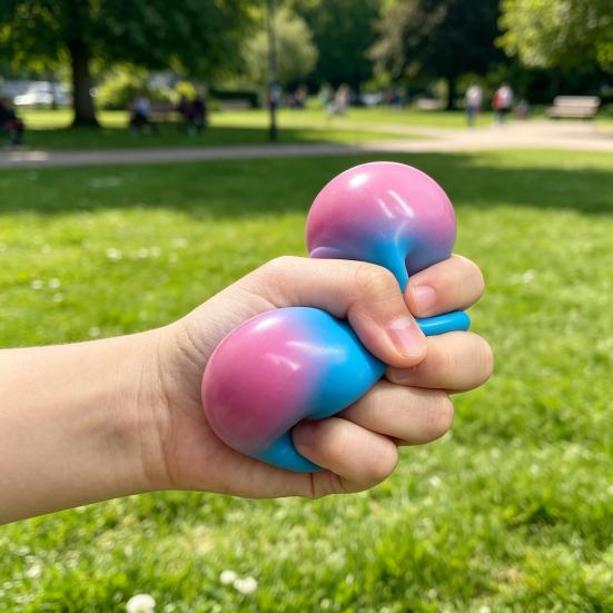Stress Relief Flour Ball Toy Rainbow Color Changing Stress Ball Fidget Toy Home Office Desk Toy Decompression Gadget