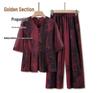 Plus Size Summer Slimming Two-Piece Set for Middle-Aged and Elderly Women