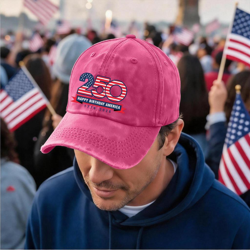 Men's and Women's Distressed Washed Casual Baseball Caps, Flag Letter Print Hats