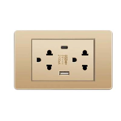 Thailand Type Electrical Wall Receptacle Outlet Space Saving USB Type C Wall Charger Outlet for