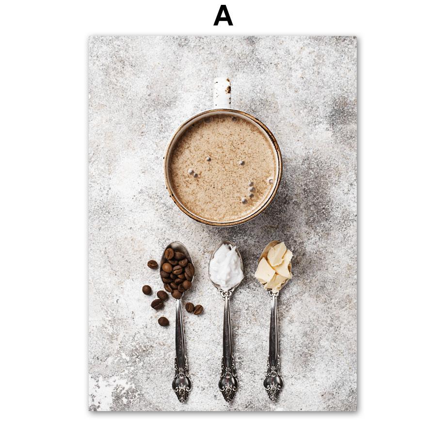 

Настенная живопись на холсте, кофе, тост, макарон, торт, плакаты на скандинавскую тему и принты, настенные панно для гостиной, кафе, клубное украшение 30X40 cm No Framed