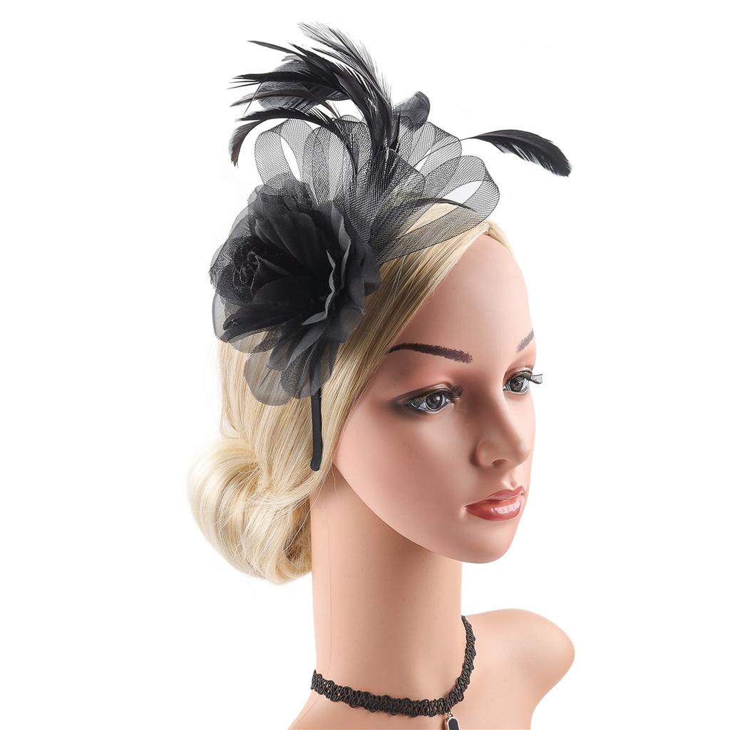 Feder Fascinator Haarspange für Reisen Leichtes Netz Haarschmuck Geeignet für Rennen Bälle Fotoshootings Täglichen Gebrauch