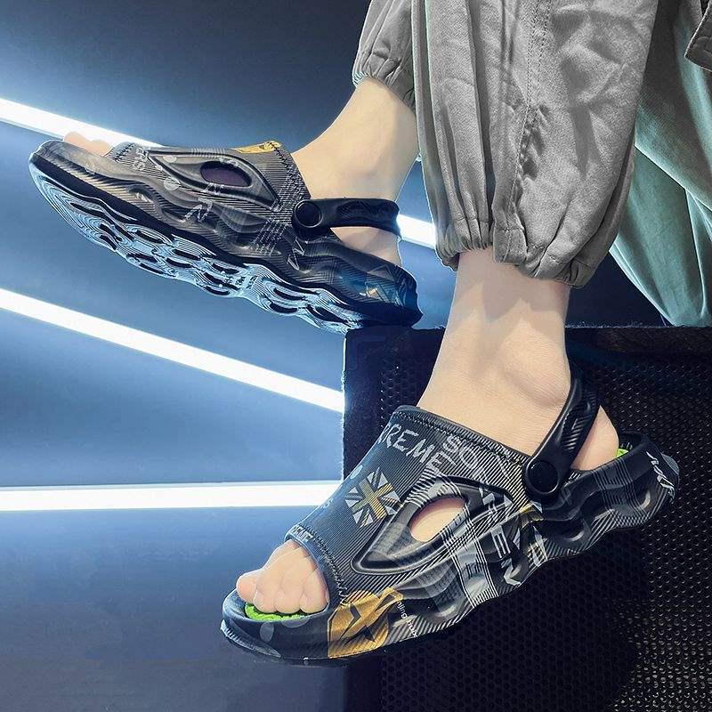 Men's Summer Anti-Slip Thick Sole Sandals: Trendy Dual-Use Slippers for Home & Outdoor Wear