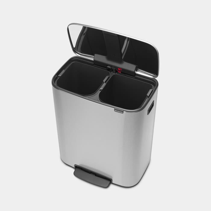 Brabantia - poubelle à pédale 2x30l matt steel - 211461