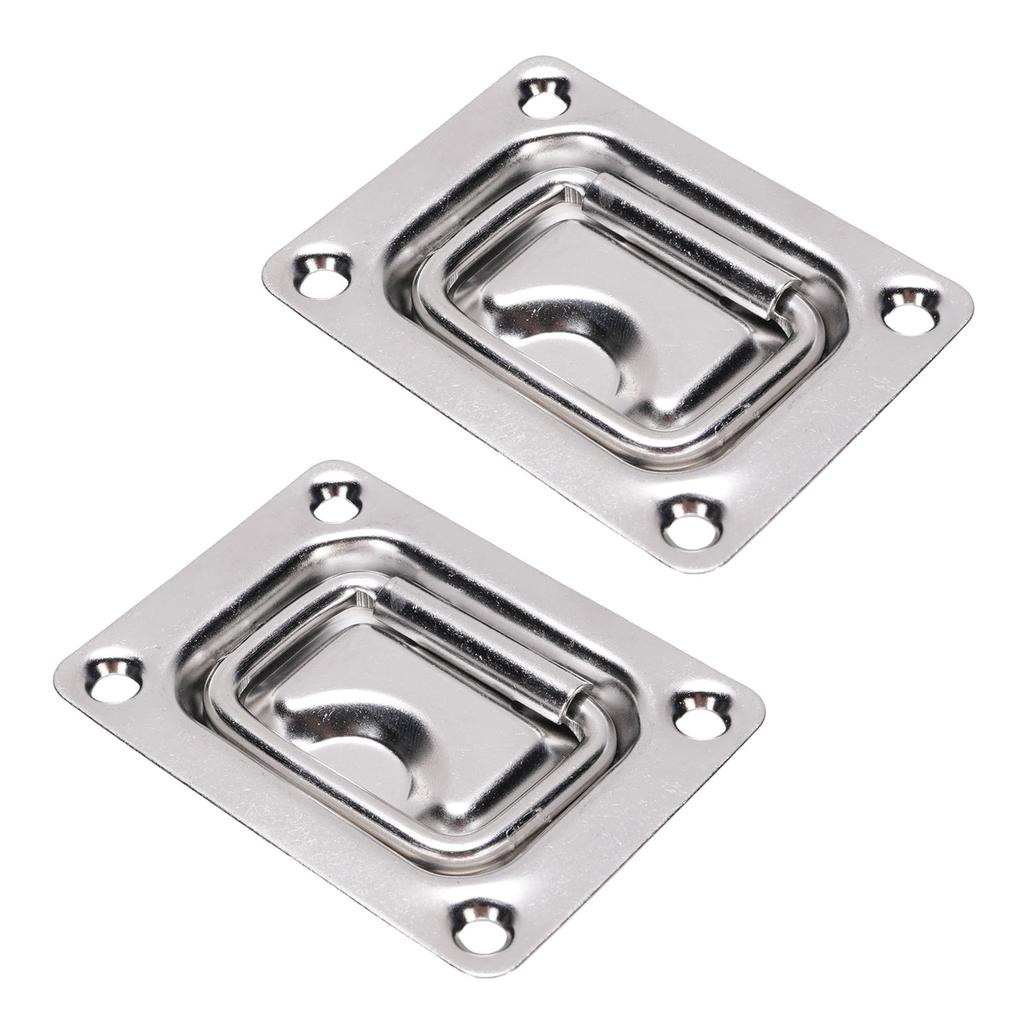 2 Pcs Recessed Hatch Pull Handle 316 Stainless Steel Flush Mount Ring Pull Handle for Boats Yachts