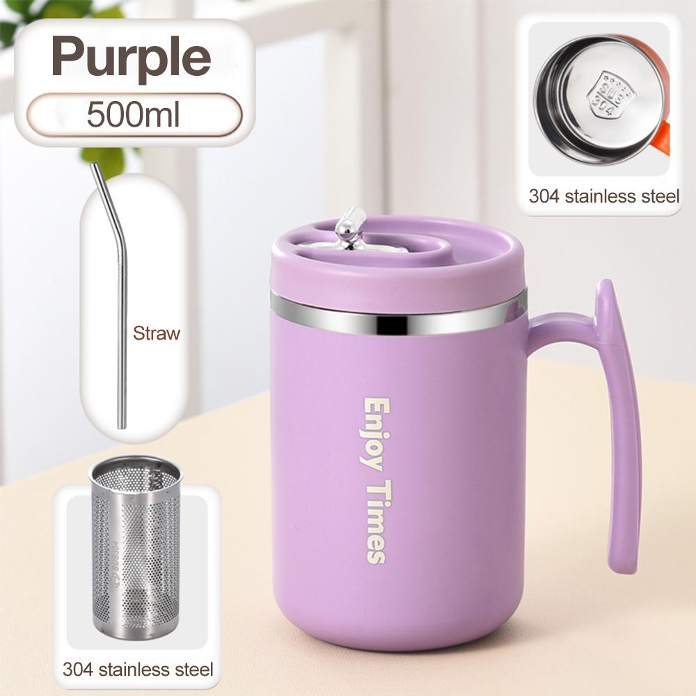 500ML Stainless Steel Coffee Mug With Handle Double Wall Insulated Coffee Cup With Lid And Tea Infuser Coffee Travel Mug Gifts