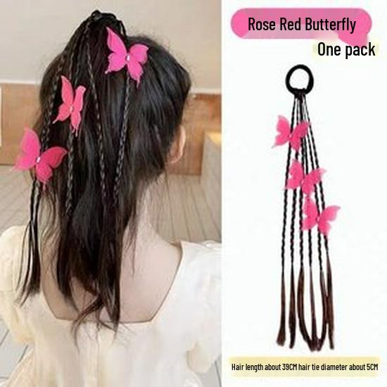 Heart Braids Kids' Wig Hair Ties - Sweet High Ponytail Accessories for Girls