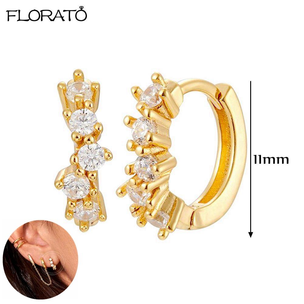 925 Silver Needle 11/13mm Small Hoop Earrings for Women Circle Piercing Huggie Earrings Multicolor Zircon Earrings Party Jewelry